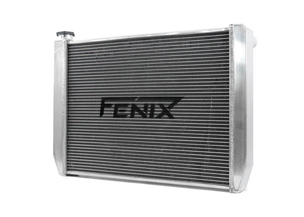 Universal Stock Car Radiator - Top Outlet Pipe Left / Bottom Outlet Pipe Right [Fabricated Tank]
