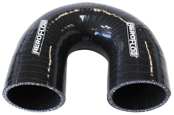 Aeroflow Aeroflow Aeroflow Gloss Black 180Â° Silicone Elbow Hose 4" (101mm) I.D (AF9206-400) Autofit