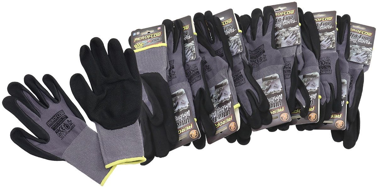Aeroflow Aeroflow Aeroflow Large Mechanic Gloves - Twelve Pairs (AF98-2221-12) Autofit