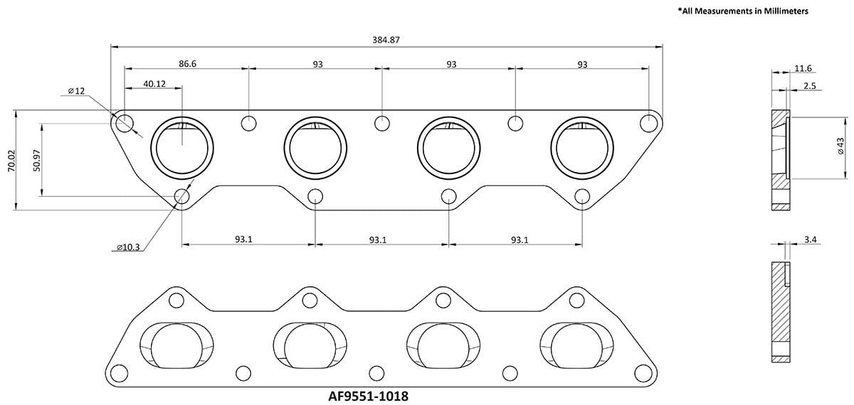 Aeroflow Aeroflow Aeroflow Mitsubishi Evolution 4-9 4G63 Stainless Steel Header Flange (AF9551-1018SS) Autofit