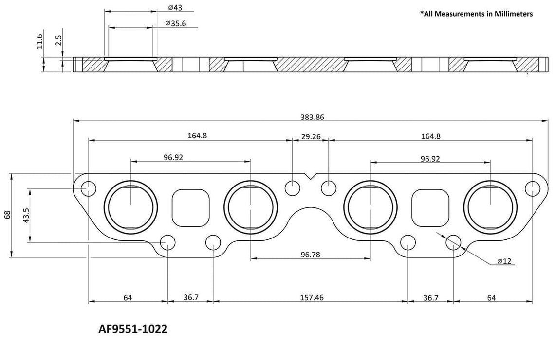 Aeroflow Aeroflow Aeroflow Nissan SR20 Stainless Steel Header Flange (AF9551-1022SS) Autofit