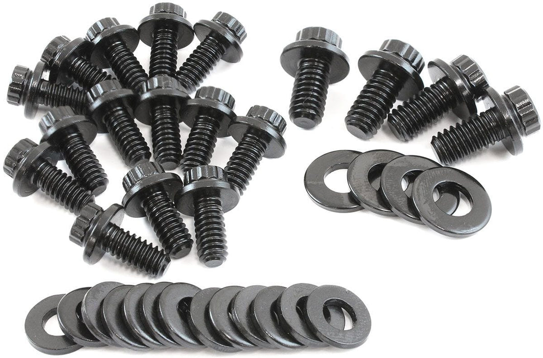 Aeroflow Aeroflow Aeroflow Small Block Chev Oil Pan Bolt Kit - Black Finish (AF37-2350) Autofit