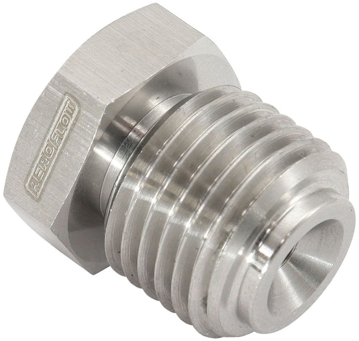 Aeroflow Aeroflow Aeroflow Stainless Steel Inverted Flare Hex Port Plug 9/16"-18 (AF349-06) Autofit