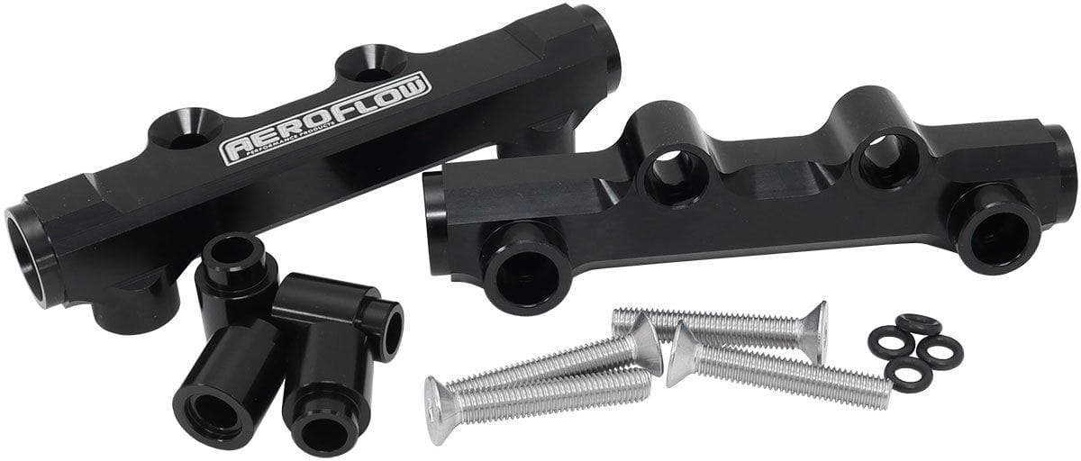 Aeroflow Aeroflow Aeroflow Subaru EJ20 and EJ25 Top Feed Billet EFI Fuel Rail - Black (AF64-2257BLK) Autofit