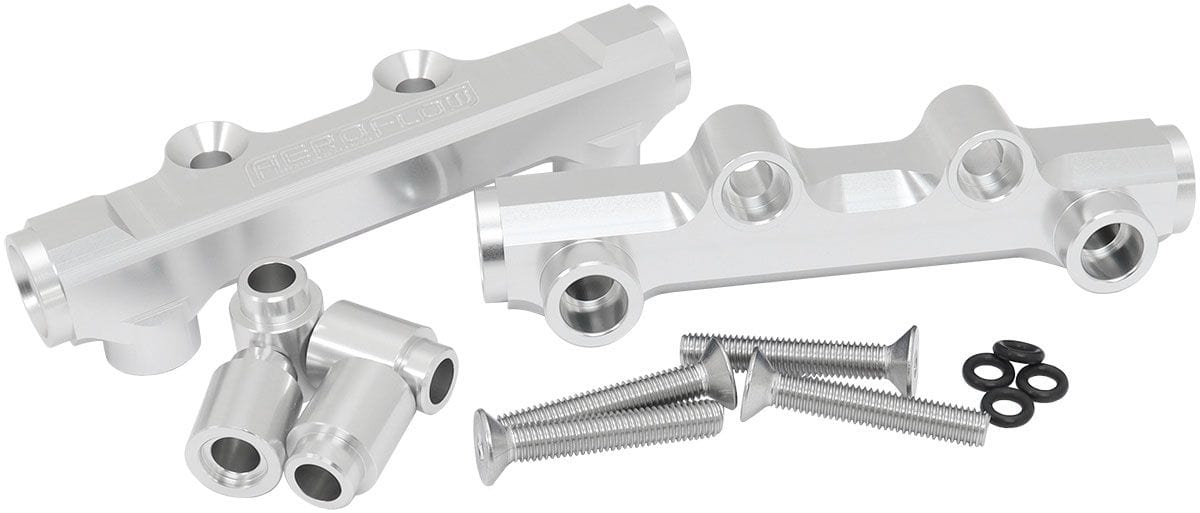 Aeroflow Aeroflow Aeroflow Subaru EJ20 and EJ25 Top Feed Billet EFI Fuel Rail - Silver (AF64-2257S) Autofit