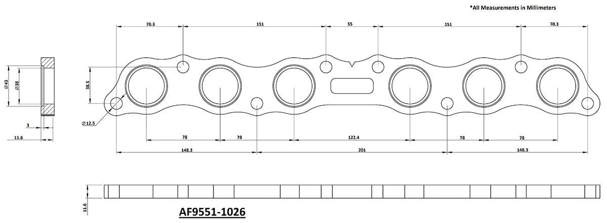 Aeroflow Aeroflow Aeroflow Toyota 2JZ-GE Stainless Steel Header Flange (AF9551-1026SS) Autofit
