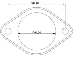 Aeroflow Performance 2-1/2" (63.5mm) I.D x 3/8" (9.52mm) Thick, Sold as a Pair 2-Bolt Stainless Steel Flanges AF9551-0009 Autofit