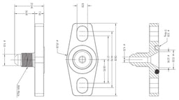 Aeroflow Performance -4AN, 38-44mm Hole Centres. Black Finish. Turbo Oil Feed Adapter AF463-08 Autofit
