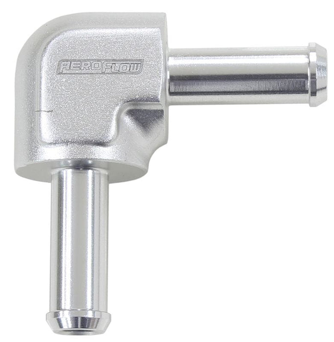 Aeroflow Performance 90° Barb To Barb Hose Joiner - Silver 90° Barb To Barb Hose Joiner - Silver AF843-10S Autofit