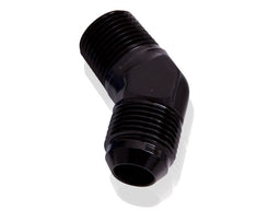 Aeroflow Performance Black Finish 45° NPT to Male Flare Adapter 1/2" to -6AN AF823-06-08BLK Autofit