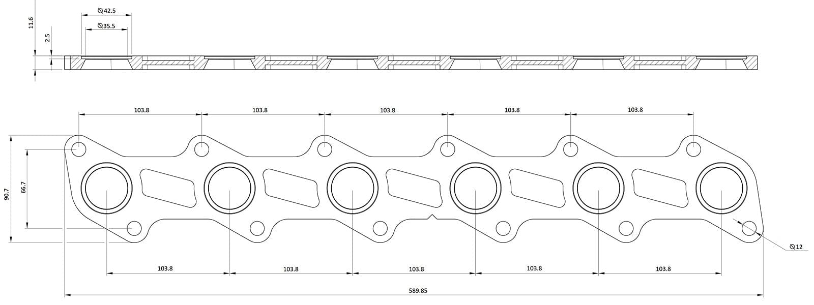 Aeroflow Performance CNC Machined, Suit Barra Engines Ford XR6 BA-FG Header Flange AF9551-1030 Autofit