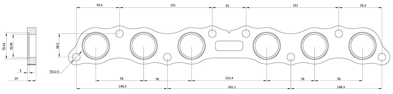 Aeroflow Performance CNC Machined, Suit NON Turbo Engines Only Toyota 2JZ-GE Header Flange AF9551-1026 Autofit