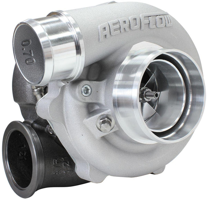 Aeroflow Performance External Wastegate, V-Band Inlet & Exhaust Flanges BOOSTED B5455 1.21 Reverse Rotation Turbocharger 660HP, Natural Cast Finish AF80 Autofit
