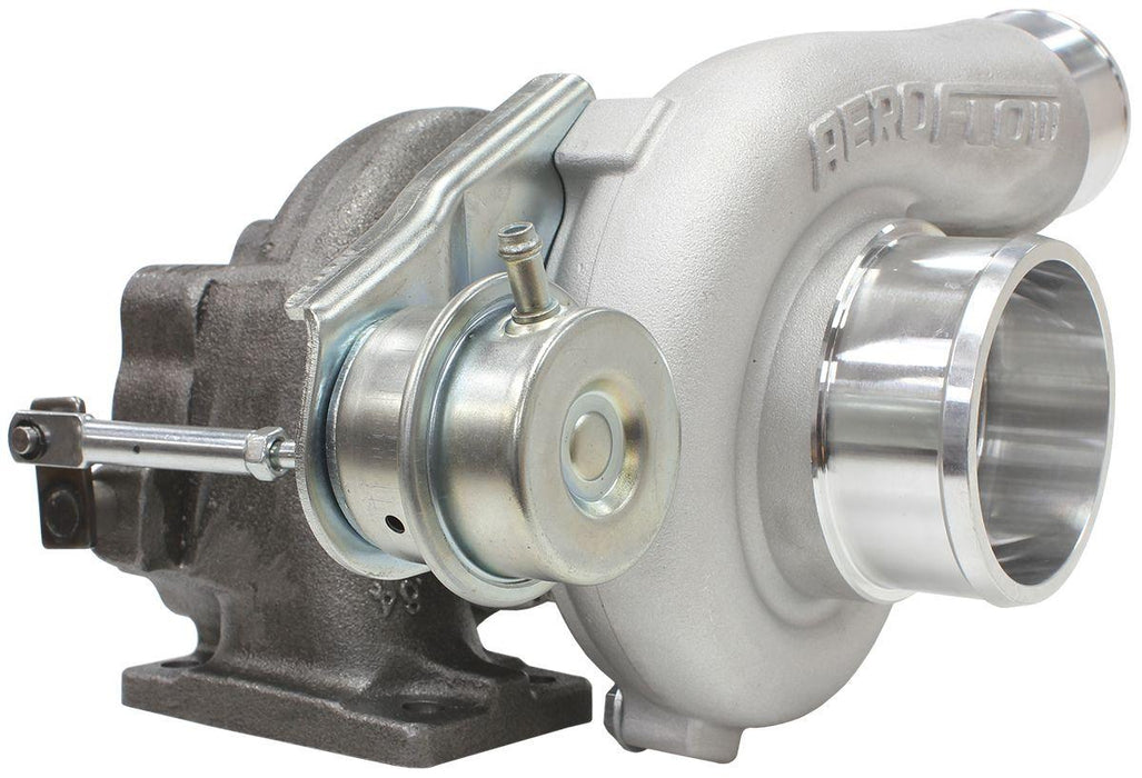 Aeroflow Performance Internal Wastegate, T25 / T28 Inlet Flange, 5-Bolt Exhaust Flange BOOSTED 4647 .64 Turbocharger 475HP, Natural Cast Finish AF8005-2000 Autofit