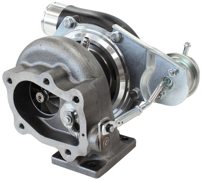 Aeroflow Performance Internal Wastegate, T25 / T28 Inlet Flange, 5-Bolt Exhaust Flange BOOSTED 5047 .64 Turbocharger 550HP, Hi Temp Black Finish AF8005-2020BLK Autofit