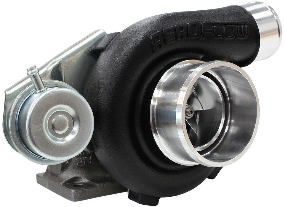 Aeroflow Performance Internal Wastegate, T25 / T28 Inlet Flange, 5-Bolt Exhaust Flange BOOSTED 5447 .86 Turbocharger 495HP, Hi Temp Black Finish AF8005-2006BLK Autofit