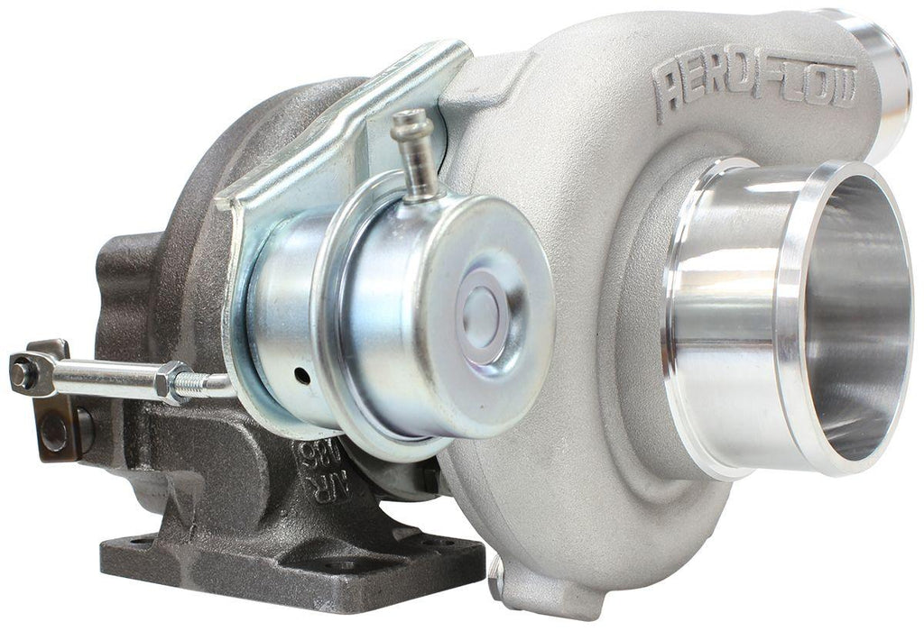 Aeroflow Performance Internal Wastegate, T25 / T28 Inlet Flange, 5-Bolt Exhaust Flange BOOSTED 5447 .86 Turbocharger 495HP, Natural Cast Finish AF8005-2006 Autofit