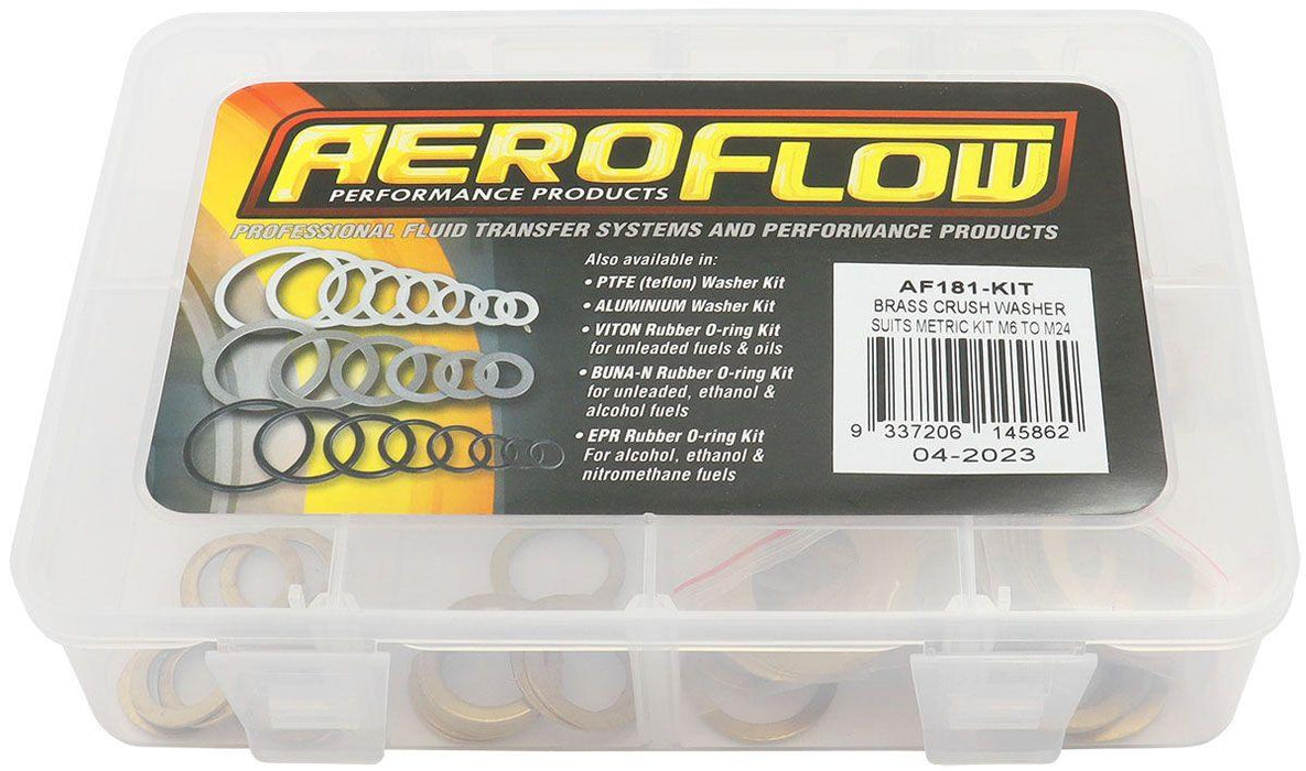 Aeroflow Performance Metric Brass Washer Kit suit M6 to M24 Metric Brass Washer Kit suit M6 to M24 AF181-KIT Autofit