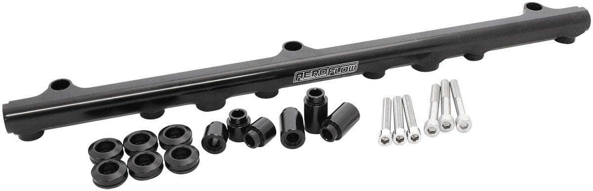 Aeroflow Performance Nissan RB25 Billet EFI Fuel Rail - Black Nissan RB25 Billet EFI Fuel Rail - Black AF64-2210BLK Autofit