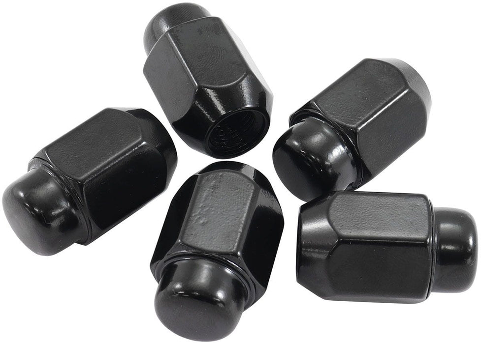 Aeroflow Performance Pack of 5, 60 Degree Taper Acorn Medium Closed Black Wheel Nuts - M12 x 1.25mm AF3025-2000 Autofit