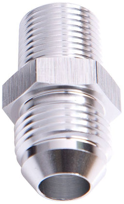 Aeroflow Performance Silver Finish NPT to Straight Male Flare Adapter 1/2" to -6AN AF816-06-08S Autofit
