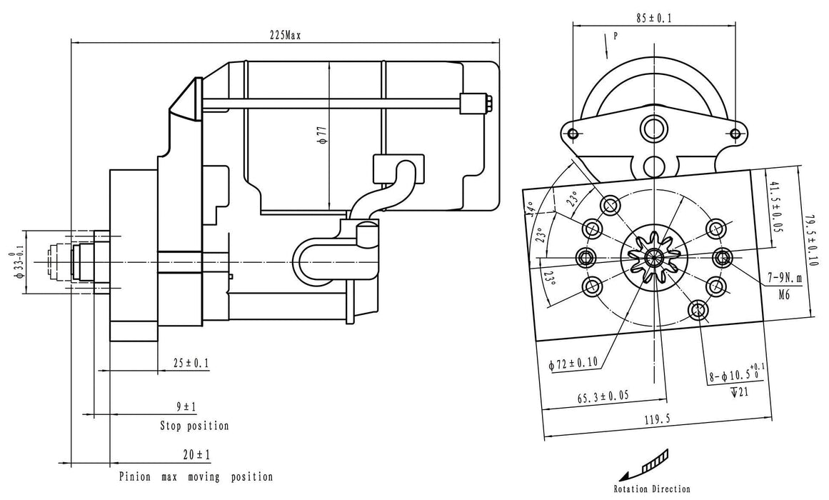 Aeroflow Performance Suit 153 & 168 Tooth Ring Gear, 2kw / 2.7hp Motor Small & Big Block Chev XPRO Super Torque Starter AF4250-5323M Autofit