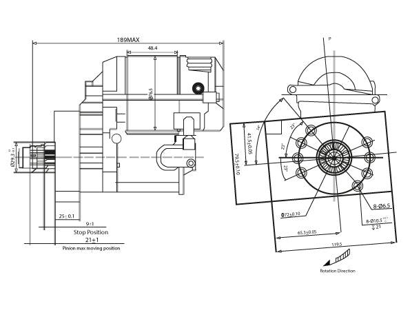 Aeroflow Performance Suit 153 Tooth Ring Gear, 1.4kw / 1.9hp Motor Holden 253-308 XPRO High Torque Starter AF4250-5308 Autofit