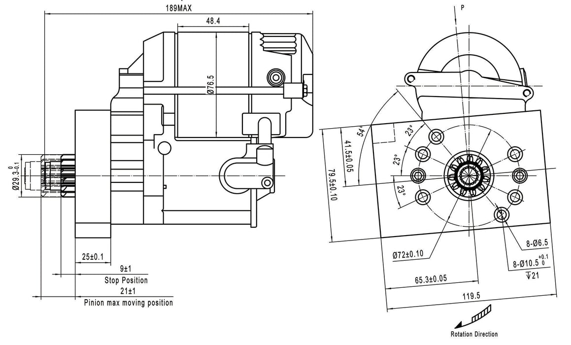 Aeroflow Performance Suit 157 & 164 Tooth Ring Gear, 1.4kw / 1.9hp Motor, Automatic Transm Ford 289-351 Windsor & 351 Cleveland XPRO High Torque Starter AF4250-5055 Autofit