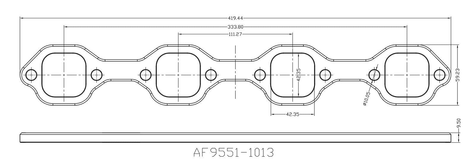Aeroflow Performance Suit Ford 289-351 Windsor with Edelbrock Victor JR Heads, Sold as a P SB Ford 1-3/4" Square Port Header Flanges AF9551-1013 Autofit