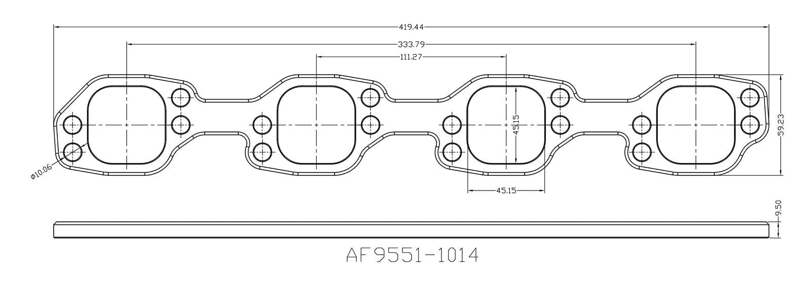 Aeroflow Performance Suit Ford 289-351 Windsor with Edelbrock Victor JR Heads, Sold as a P SB Ford 1-7/8" Square Port Header Flanges AF9551-1014 Autofit