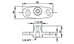Aeroflow Performance Suit Mitsubishi 16mm Seal & 37-40mm Centres Fuel Rail Adapter (Blue) AF64-2066 Autofit