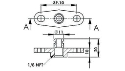 Aeroflow Performance Suit Mitsubishi EVO 10 with 40mm Centres Fuel Rail Adapter (Raw) AF64-2068S Autofit