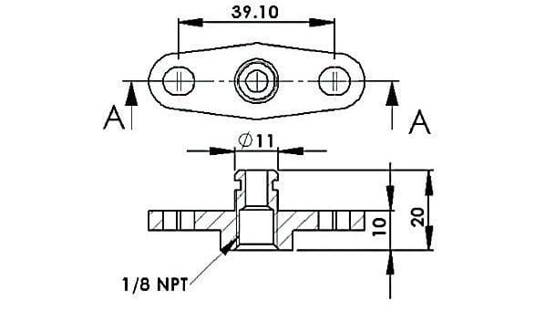 Aeroflow Performance Suit Mitsubishi EVO 10 with 40mm Centres Fuel Rail Adapter (Raw) AF64-2068S Autofit