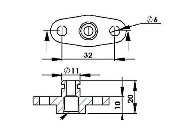 Aeroflow Performance Suit Subaru, Nissan, Mazda with 32.5mm Centres Fuel Rail Adapter (Raw) AF64-2064S Autofit
