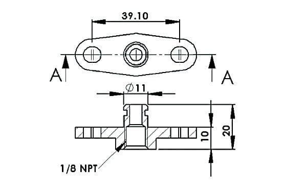 Aeroflow Performance Suit Toyota, Subaru with 40mm Centres Fuel Rail Adapter (Raw) AF64-2065S Autofit