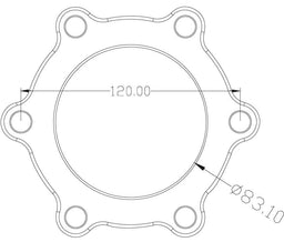 Aeroflow Performance Weld-On Suit GT42/GT45/GT51 Stainless Steel Turbine Outlet Flange AF9551-0007 Autofit