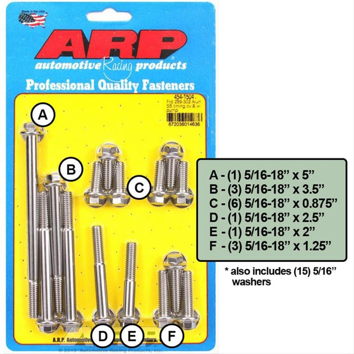 ARP ARP Timing Cover Bolt Kits 454-1504 Autofit