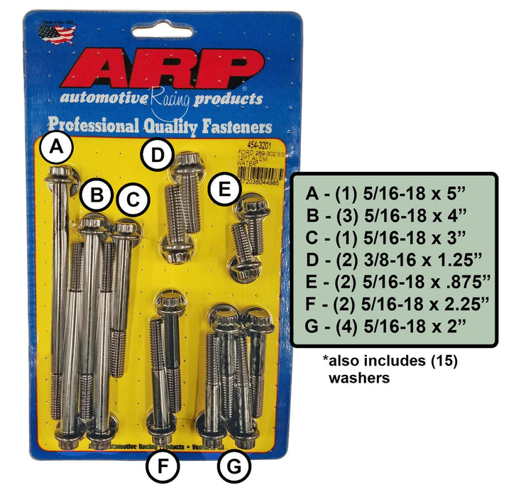 ARP ARP Timing Cover Bolt Kits 454-3201 Autofit