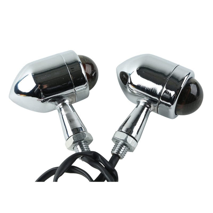 Attitude Inc Attitude Inc Dome Universal Turn Signal Indicator Lights , Chrome Body, Black Lense, For Harley Models, Set Attitude Inc Dome Universal Turn Signal Indicator Lights , Chrome Body, Black Lense, For Harley Models, Set Autofit