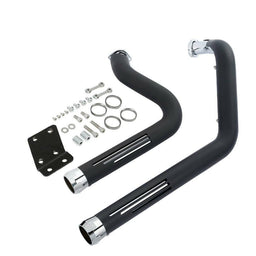 Attitude Inc Attitude Inc Exhaust Headers Black Drag with Heat Shields ,Smooth Chrome Tip1986-2017 softail For Harley Attitude Inc Exhaust Headers Black Drag with Heat Shields ,Smooth Chrome Tip1986-2017 softail For Harley Autofit