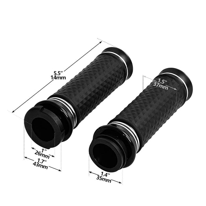 Attitude Inc Attitude Inc Handlebar Hand Grips, Black CNC Machine/ Rubber Gel Grip, 1 in, Handlebar, For Harley Softail Deluxe Low Rider, Pair Attitude Inc Handlebar Hand Grips, Black CNC Machine/ Rubber Gel Grip, 1 in, Handlebar, For Harley Softail Deluxe Low Rider, Pair Autofit