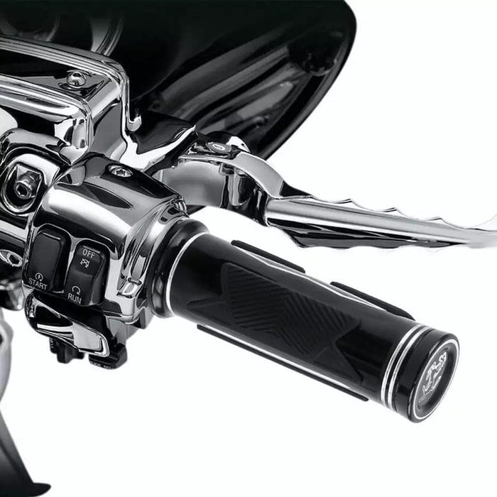 Attitude Inc Attitude Inc Handlebar Hand Grips, Black CNC Machined/ Rubber Gel Grip, 1 in, Handlebar. For Harley Softail Slim FLS 12-15 Fat Boy FLSTF, Pair Attitude Inc Handlebar Hand Grips, Black CNC Machined/ Rubber Gel Grip, 1 in, Handlebar. For Harley Softail Slim FLS 12-15 Fat Boy FLSTF, Pair Autofit