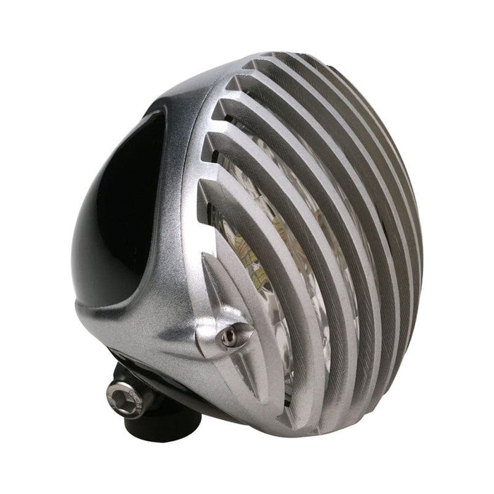 Attitude Inc Attitude Inc Headlight 5.0'' Aluminium, Silver/Black, Vintage Antique Style Chopper Bobber , Each Attitude Inc Headlight 5.0'' Aluminium, Silver/Black, Vintage Antique Style Chopper Bobber , Each Autofit
