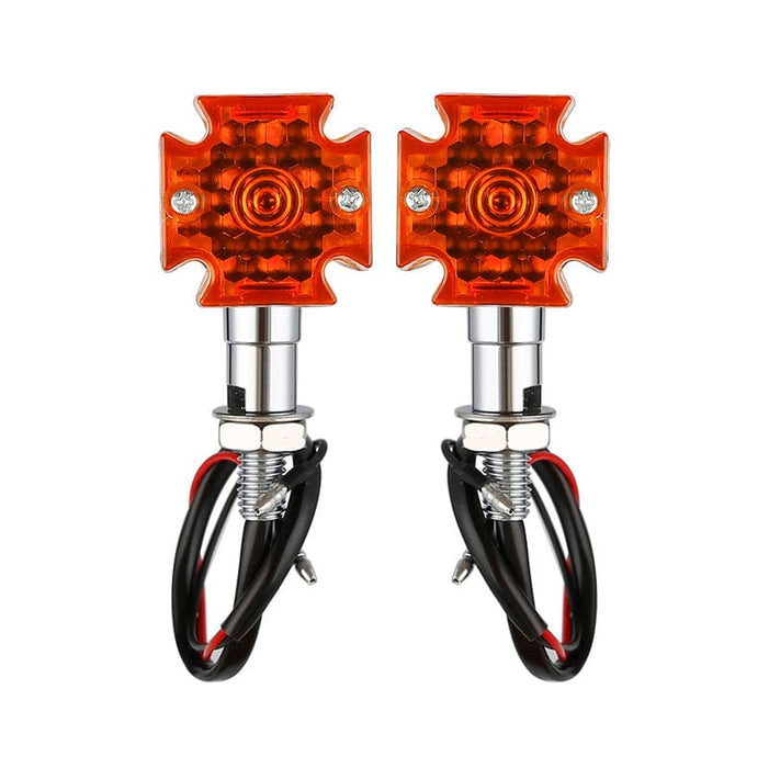 Attitude Inc Attitude Inc Maltese Cross Bullet Turn Signal Indicator Lights LED, Chrome, For Harley Models, Set Attitude Inc Maltese Cross Bullet Turn Signal Indicator Lights LED, Chrome, For Harley Models, Set Autofit