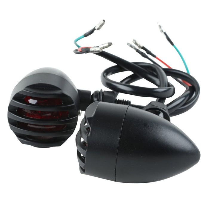 Attitude Inc Attitude Inc Retro Universal Turn Signal Indicator Lights , Black Body, Red Lense, For Harley Models, Set Attitude Inc Retro Universal Turn Signal Indicator Lights , Black Body, Red Lense, For Harley Models, Set Autofit