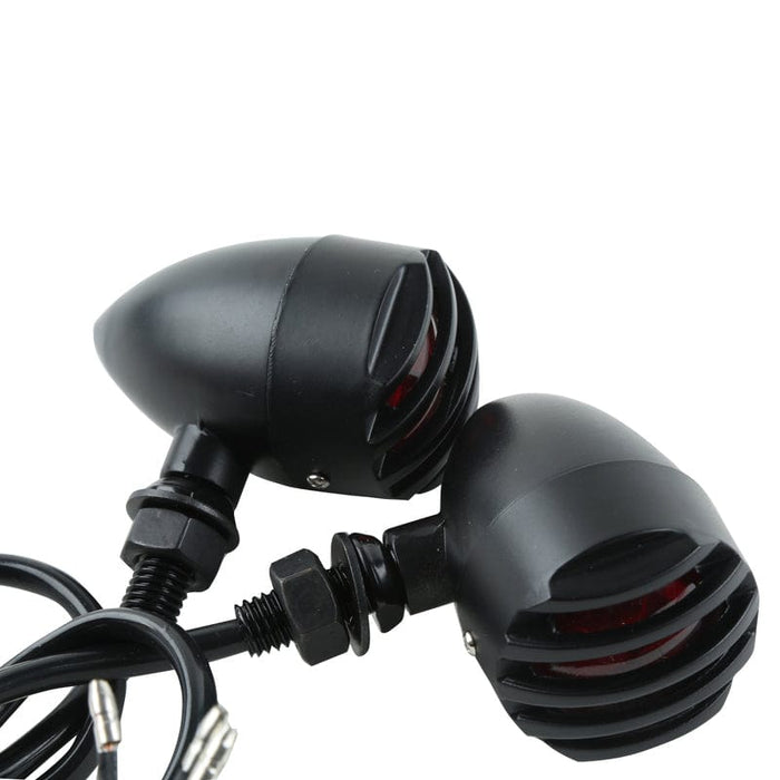 Attitude Inc Attitude Inc Retro Universal Turn Signal Indicator Lights , Black Body, Red Lense, For Harley Models, Set Attitude Inc Retro Universal Turn Signal Indicator Lights , Black Body, Red Lense, For Harley Models, Set Autofit