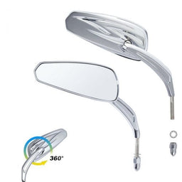 Attitude Inc Attitude Rearview Mirror , Teardrop Chrome, Universal 8mm stud, For Harley Sportster Softail Road King Glide, Pair Attitude Rearview Mirror , Teardrop Chrome, Universal 8mm stud, For Harley Sportster Softail Road King Glide, Pair Autofit