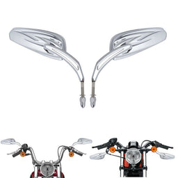 Attitude Inc Attitude Rearview Mirror , Teardrop Chrome, Universal 8mm stud, For Harley Sportster Softail Road King Glide, Pair Attitude Rearview Mirror , Teardrop Chrome, Universal 8mm stud, For Harley Sportster Softail Road King Glide, Pair Autofit