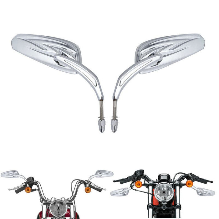 Attitude Inc Attitude Rearview Mirror , Teardrop Chrome, Universal 8mm stud, For Harley Sportster Softail Road King Glide, Pair Attitude Rearview Mirror , Teardrop Chrome, Universal 8mm stud, For Harley Sportster Softail Road King Glide, Pair Autofit