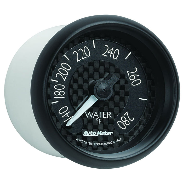 AUTOMETER 2-1/16", Black carbon Fiber Dial, Full Sweep Mechanical, 140-280°F GT Series Water Temperature Gauge AU8031 Autofit